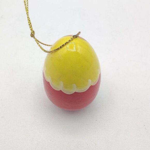 Vintage Easter Egg Wood Ornament Hand Painted Ukrainian Artist - Picture 7 of 9